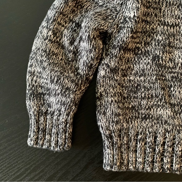 Unisex 24 Months CARTER’S Black White Marl Rag Sweater Pullover Half Zip EXC - Picture 11 of 15